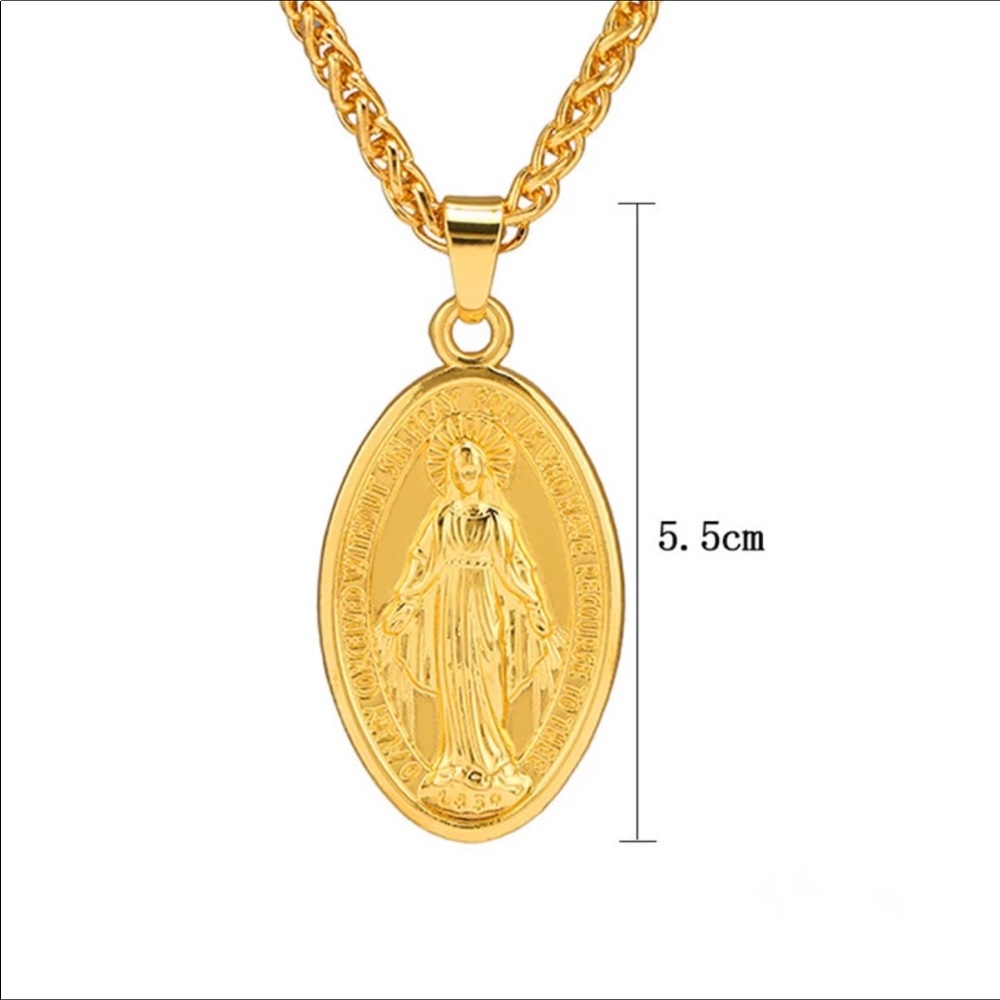 24 Karat Gold Plated Madonna Chain Necklace New - Picture 2 of 6